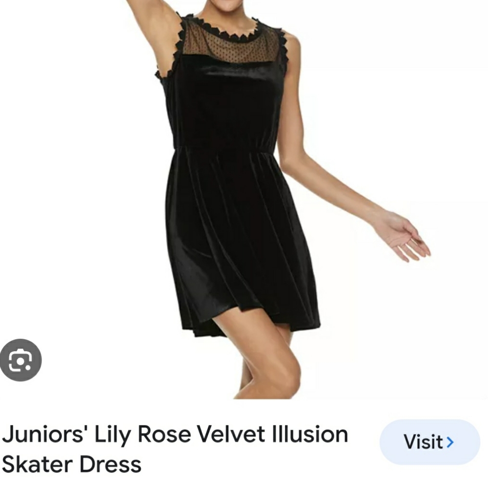 Lily Rose velvet illusion skater dress